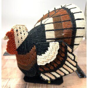 Vtg Thanksgiving Turkey Plastic Canvas Craft